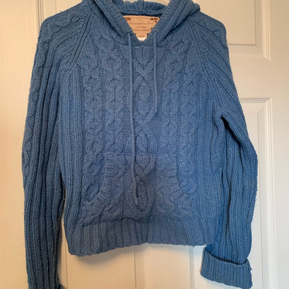 Abercrombie & Fitch Blue Cable Knit Hoodie